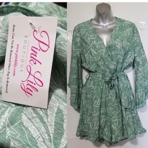 MY FANTASY  LEAF PRINTED ROMPER